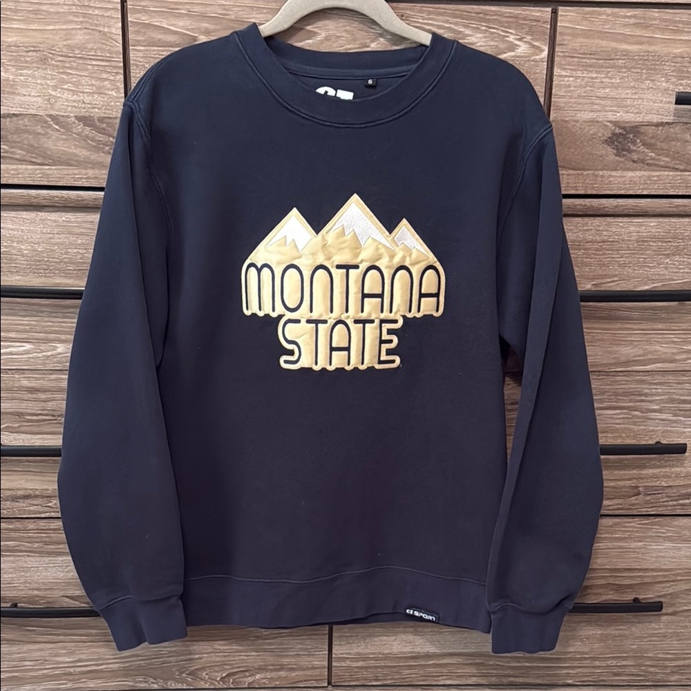 Montana State Bobcats Crew Sweatshirt Size Small Navy Blue